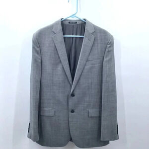 Men's Egara Suit Blazer 42 R Slim Fit 100% Wool Heather Gray Lined Vented